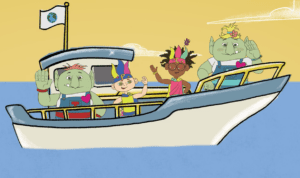 characters on a boat